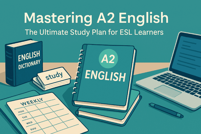 Cover image for Mastering A2 English: The Ultimate Study Plan for ESL Learners