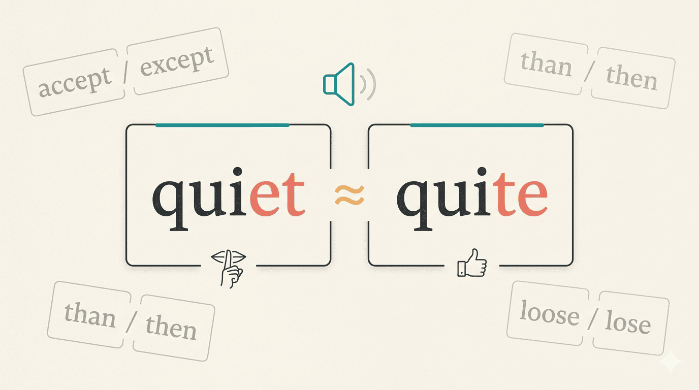Similar-Sounding English Words — Near-Homophones Spelling Test (B1–B2)